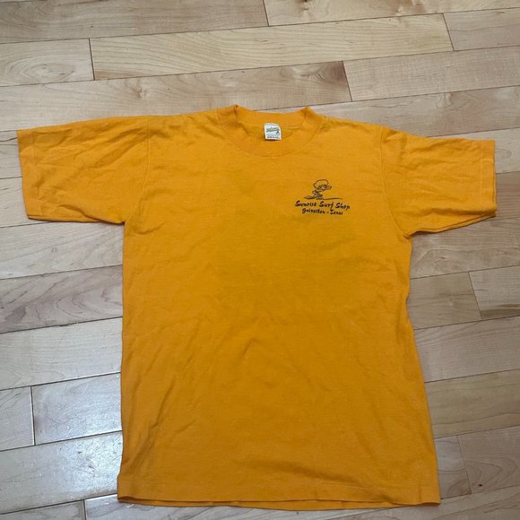 🏄‍♂️ Vintage 80s Sunrise Surf Shop T-Shirt – Galveston TX “Little Surfer" M - Picture 7 of 9